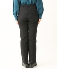 OLLLS10099 eur3(エウルキューブ) 【雑誌掲載】【大きいサイズ】ジャカードストレートパンツ ブラック(94)