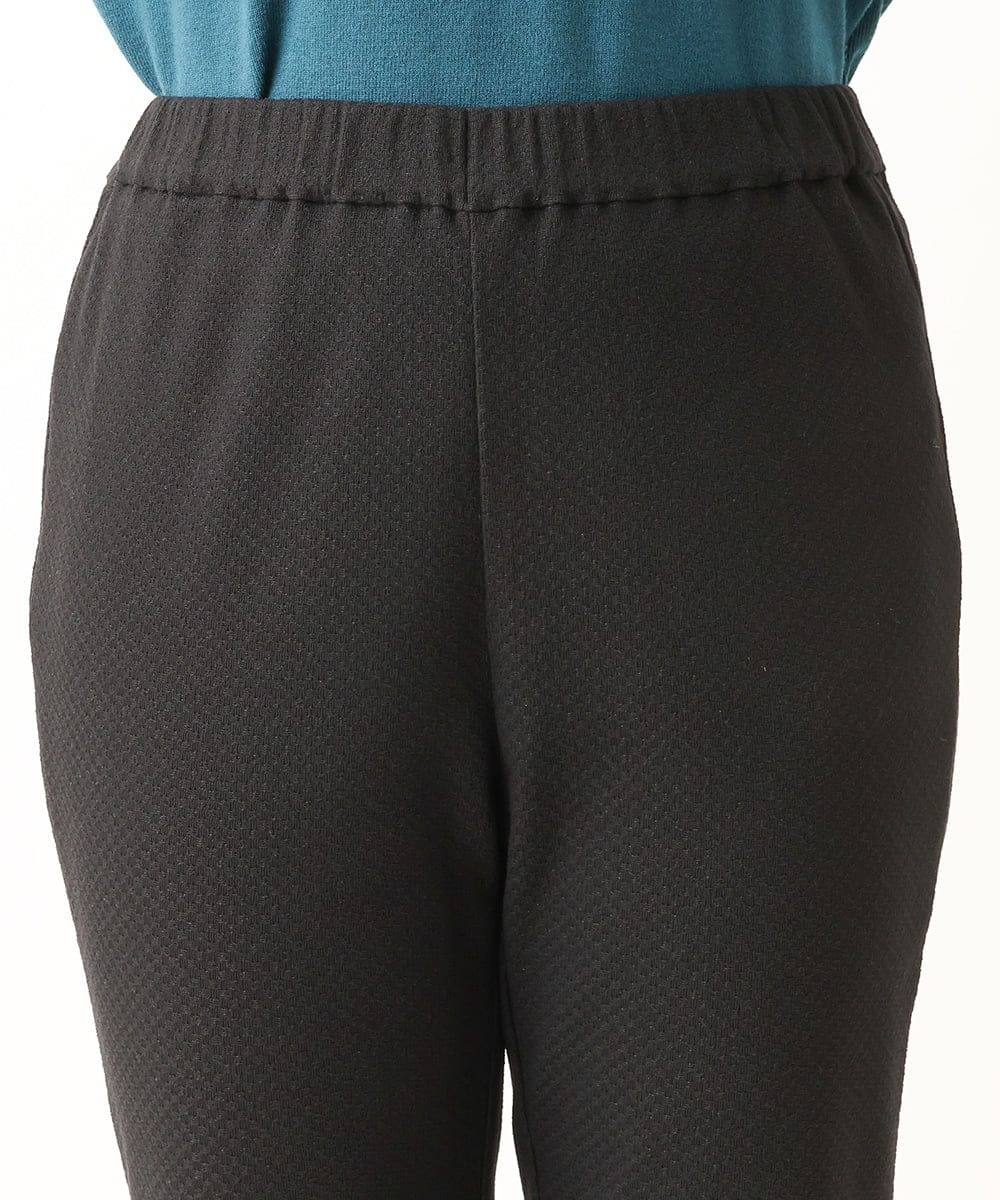 OLLLS10099 eur3(エウルキューブ) 【雑誌掲載】【大きいサイズ】ジャカードストレートパンツ ブラック(94)