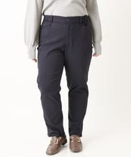 OLLLS13089 eur3(エウルキューブ) 【大きいサイズ】さらさらストレッチ裏起毛ストレートパンツ ネイビー(57)