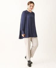 OLLLS13089 eur3(エウルキューブ) 【大きいサイズ】さらさらストレッチ裏起毛ストレートパンツ ライトグレー(91)