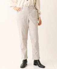 OLLLS13089 eur3(エウルキューブ) 【大きいサイズ】さらさらストレッチ裏起毛ストレートパンツ ライトグレー(91)