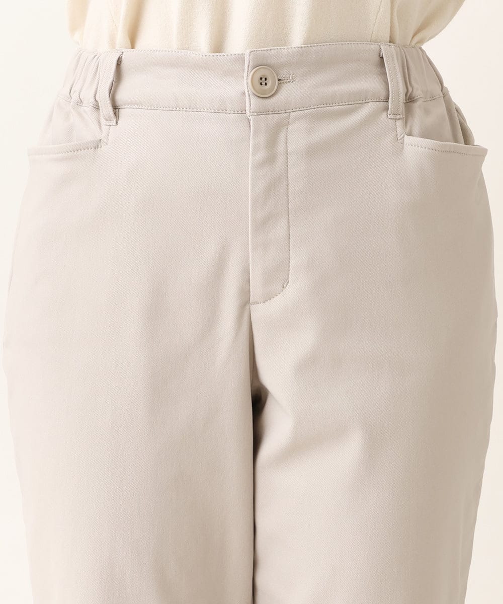 OLLLS13089 eur3(エウルキューブ) 【大きいサイズ】さらさらストレッチ裏起毛ストレートパンツ ライトグレー(91)