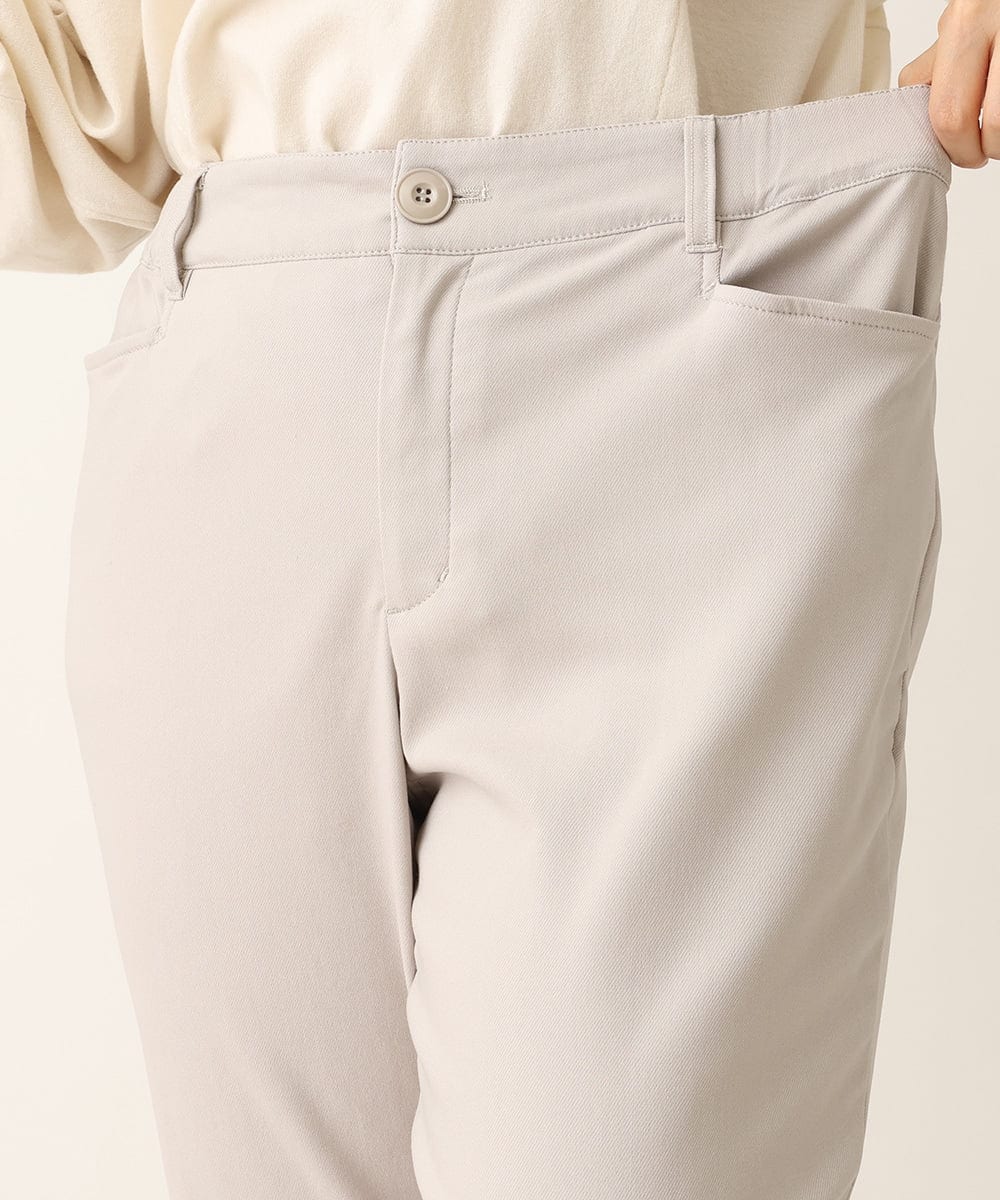 OLLLS13089 eur3(エウルキューブ) 【大きいサイズ】さらさらストレッチ裏起毛ストレートパンツ ライトグレー(91)