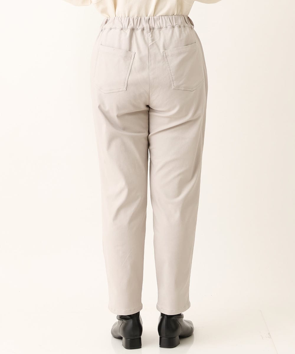 OLLLS13089 eur3(エウルキューブ) 【大きいサイズ】さらさらストレッチ裏起毛ストレートパンツ ライトグレー(91)