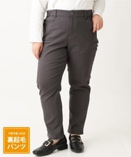 OLLLS13089 eur3(エウルキューブ) 【大きいサイズ】さらさらストレッチ裏起毛ストレートパンツ ダークグレー(93)