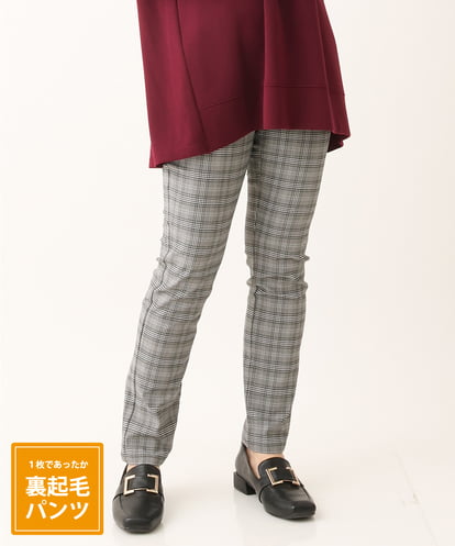OLLLS31089 eur3 【大きいサイズ/11号サイズあり】裏起毛ストレッチチェック柄パンツ