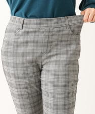 OLLLS31089 eur3(エウルキューブ) 【大きいサイズ/11号サイズあり】裏起毛ストレッチチェック柄パンツ グレー(92)