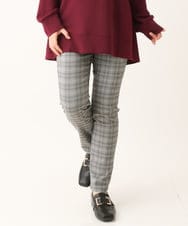 OLLLS31089 eur3(エウルキューブ) 【大きいサイズ/11号サイズあり】裏起毛ストレッチチェック柄パンツ グレー(92)