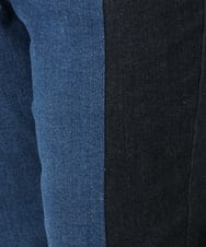 OLLLV07099 eur3(エウルキューブ) 【雑誌掲載】【大きいサイズ】ブロッキングデニムパンツ ブルー(55)