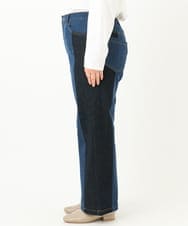 OLLLV07099 eur3(エウルキューブ) 【雑誌掲載】【大きいサイズ】ブロッキングデニムパンツ ブルー(55)