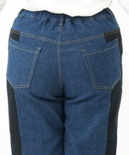 OLLLV07099 eur3(エウルキューブ) 【雑誌掲載】【大きいサイズ】ブロッキングデニムパンツ ブルー(55)