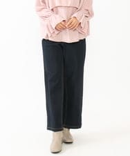 OLLLV07099 eur3(エウルキューブ) 【雑誌掲載】【大きいサイズ】ブロッキングデニムパンツ ネイビー(57)