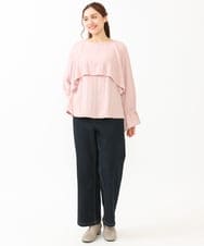 OLLLV07099 eur3(エウルキューブ) 【雑誌掲載】【大きいサイズ】ブロッキングデニムパンツ ネイビー(57)