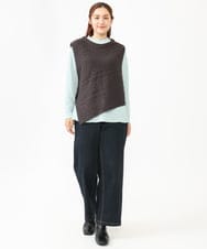 OLLLV07099 eur3(エウルキューブ) 【雑誌掲載】【大きいサイズ】ブロッキングデニムパンツ ネイビー(57)