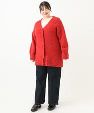 OLLLV07099 eur3(エウルキューブ) 【雑誌掲載】【大きいサイズ】ブロッキングデニムパンツ ネイビー(57)