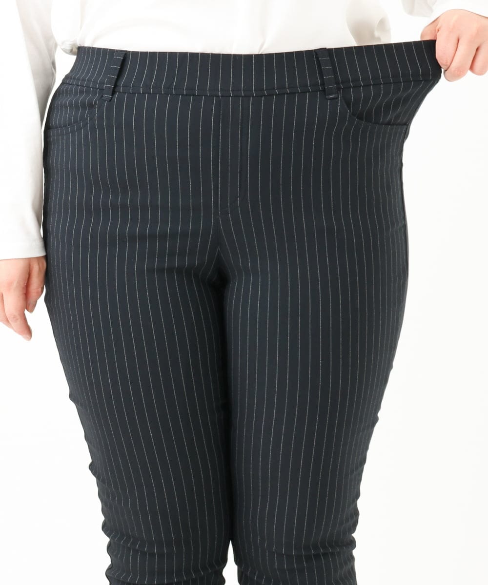 OLLLV13089 eur3(エウルキューブ) 【大きいサイズ】ストレッチスリム裏起毛パンツ ネイビー(57)