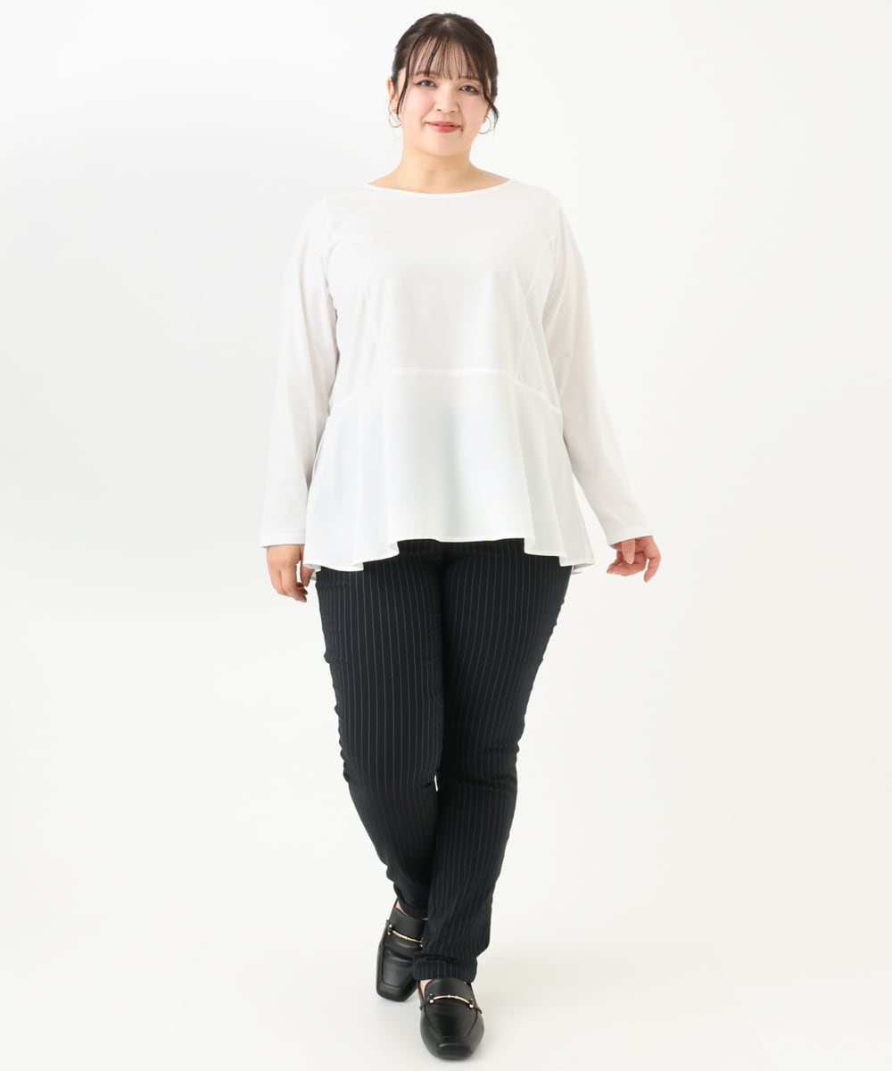 OLLLV13089 eur3(エウルキューブ) 【大きいサイズ】ストレッチスリム裏起毛パンツ ネイビー(57)