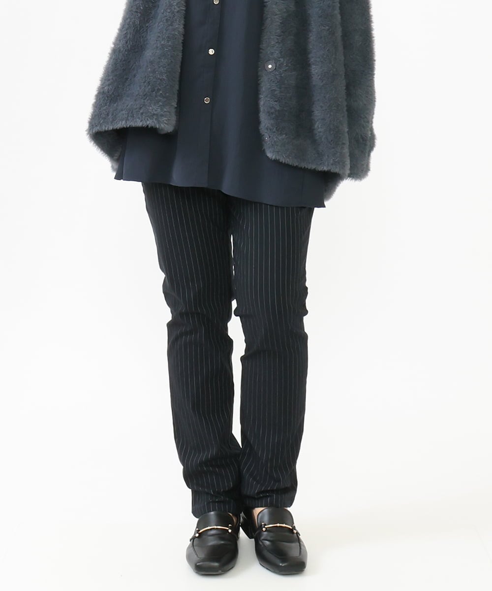 OLLLV13089 eur3(エウルキューブ) 【大きいサイズ】ストレッチスリム裏起毛パンツ ネイビー(57)
