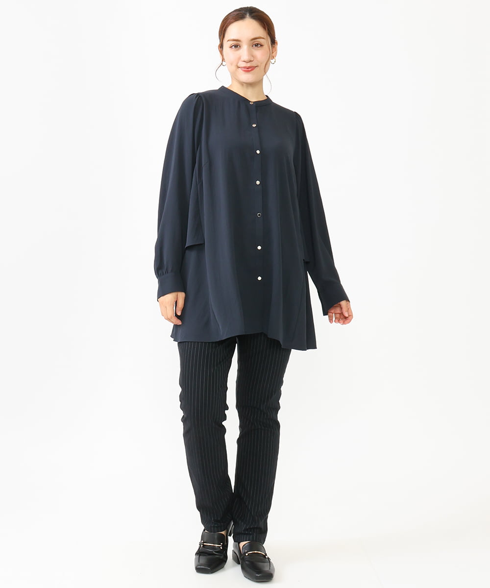 OLLLV13089 eur3(エウルキューブ) 【大きいサイズ】ストレッチスリム裏起毛パンツ ネイビー(57)