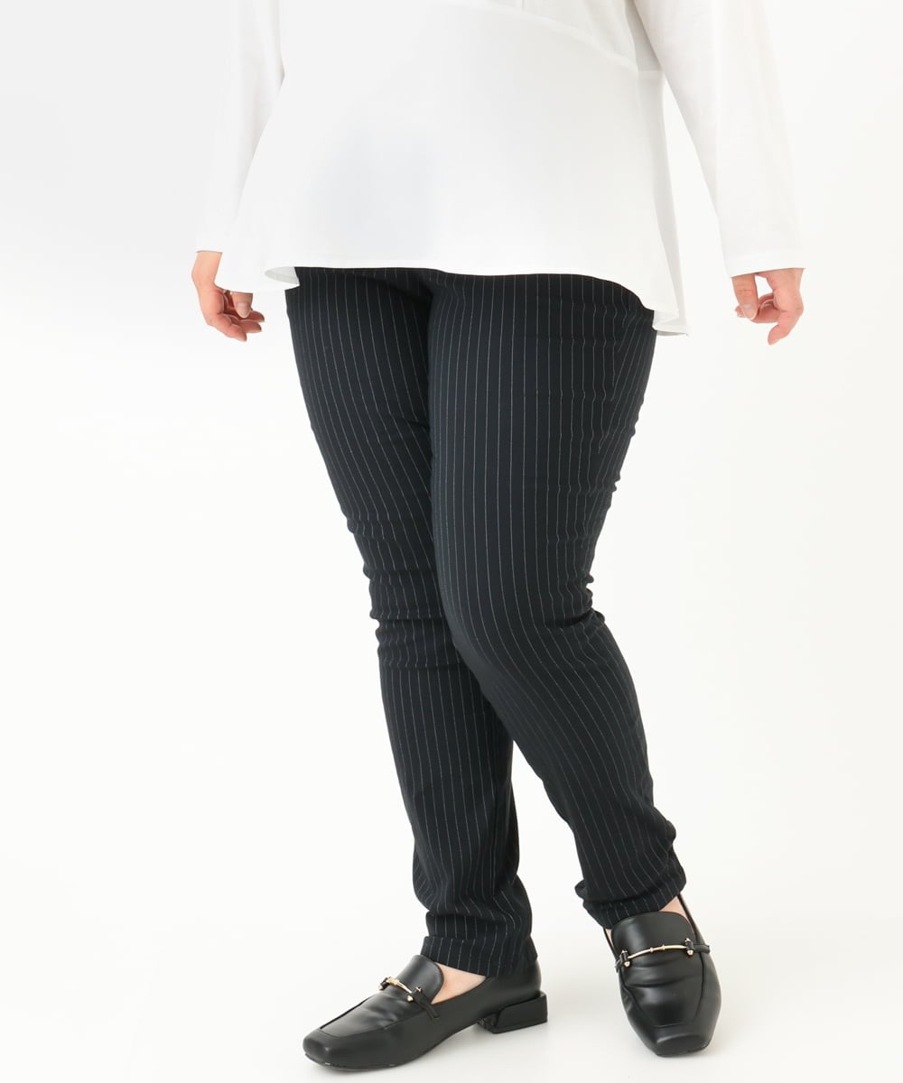 OLLLV13089 eur3(エウルキューブ) 【大きいサイズ】ストレッチスリム裏起毛パンツ ネイビー(57)