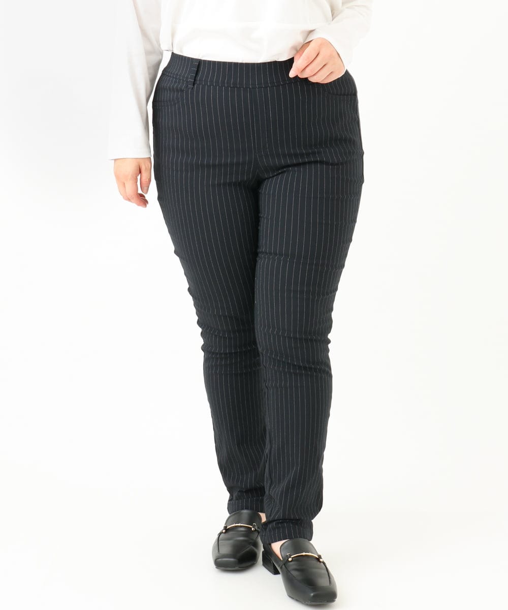 OLLLV13089 eur3(エウルキューブ) 【大きいサイズ】ストレッチスリム裏起毛パンツ ネイビー(57)