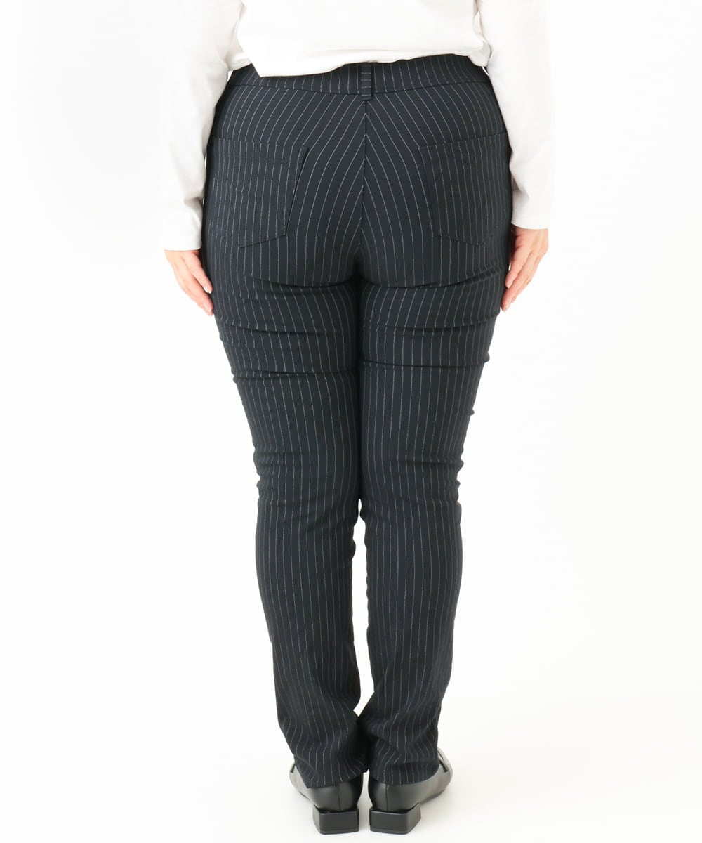 OLLLV13089 eur3(エウルキューブ) 【大きいサイズ】ストレッチスリム裏起毛パンツ ネイビー(57)