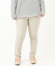 OLLLV13089 eur3(エウルキューブ) 【大きいサイズ】ストレッチスリム裏起毛パンツ グレージュ(89)