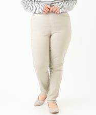 OLLLV13089 eur3(エウルキューブ) 【大きいサイズ】ストレッチスリム裏起毛パンツ グレージュ(89)