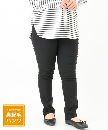 OLLLV13089 eur3 【大きいサイズ】ストレッチスリム裏起毛パンツ