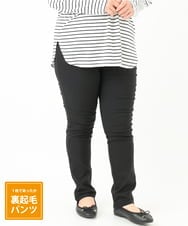 OLLLV13089 eur3(エウルキューブ) 【大きいサイズ】ストレッチスリム裏起毛パンツ ブラック(94)