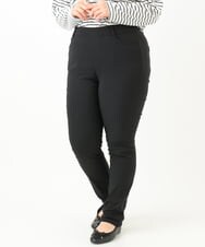 OLLLV13089 eur3(エウルキューブ) 【大きいサイズ】ストレッチスリム裏起毛パンツ ブラック(94)