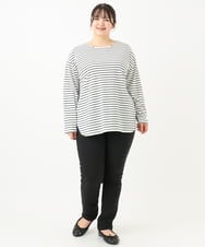 OLLLV13089 eur3(エウルキューブ) 【大きいサイズ】ストレッチスリム裏起毛パンツ ブラック(94)
