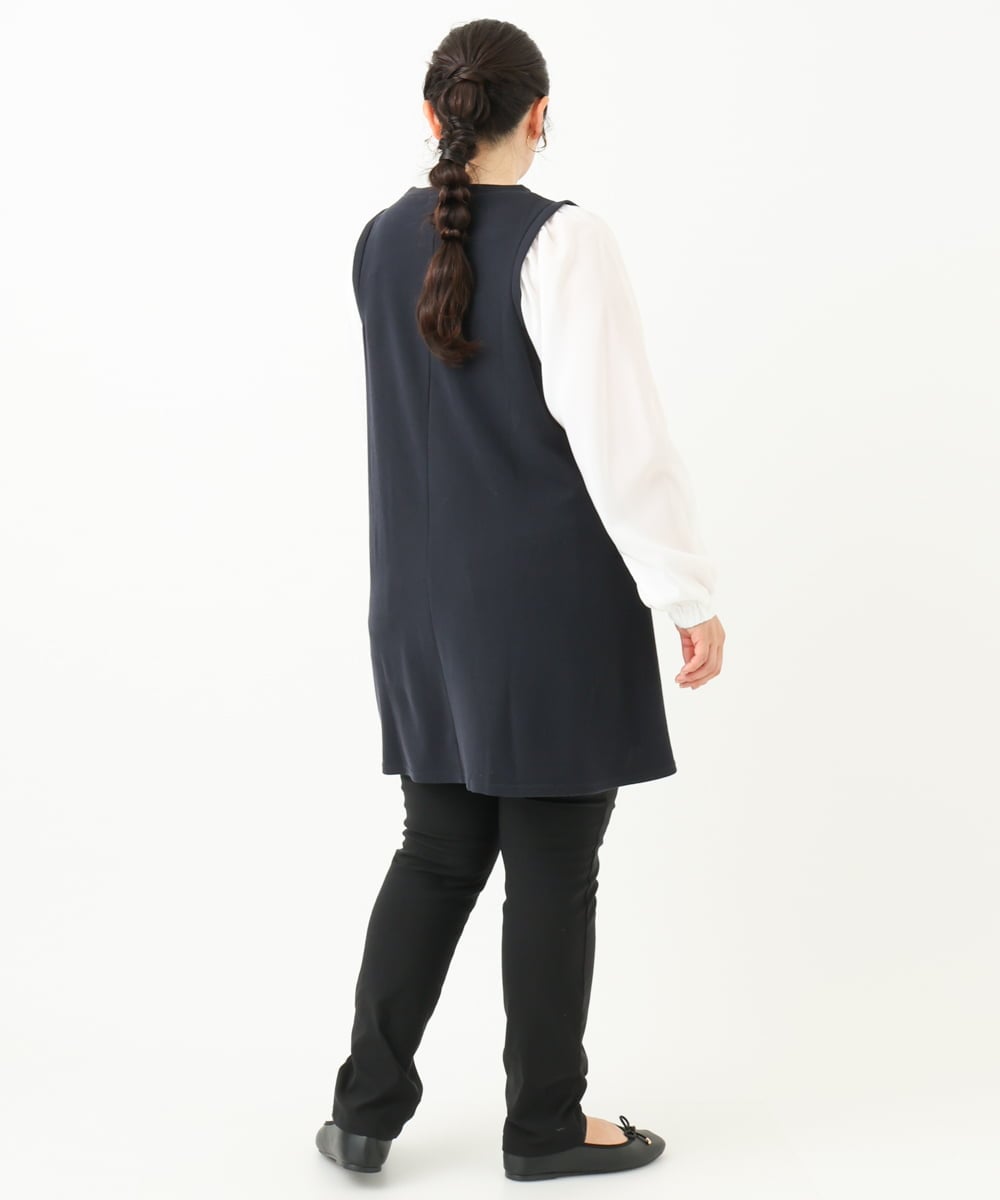 OLLLV13089 eur3(エウルキューブ) 【大きいサイズ】ストレッチスリム裏起毛パンツ ブラック(94)
