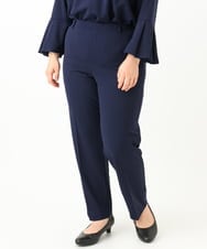 OLLLV24139 eur3(エウルキューブ) 【大きいサイズ/11号サイズあり/セットアップ対応】カットジョーゼットテーパードパンツ ネイビー(57)