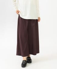 OLLLV25129 eur3(エウルキューブ) 【大きいサイズ】タックパンツ ダークブラウン(87）