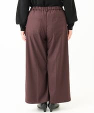 OLLLV25129 eur3(エウルキューブ) 【大きいサイズ】タックパンツ ダークブラウン(87）