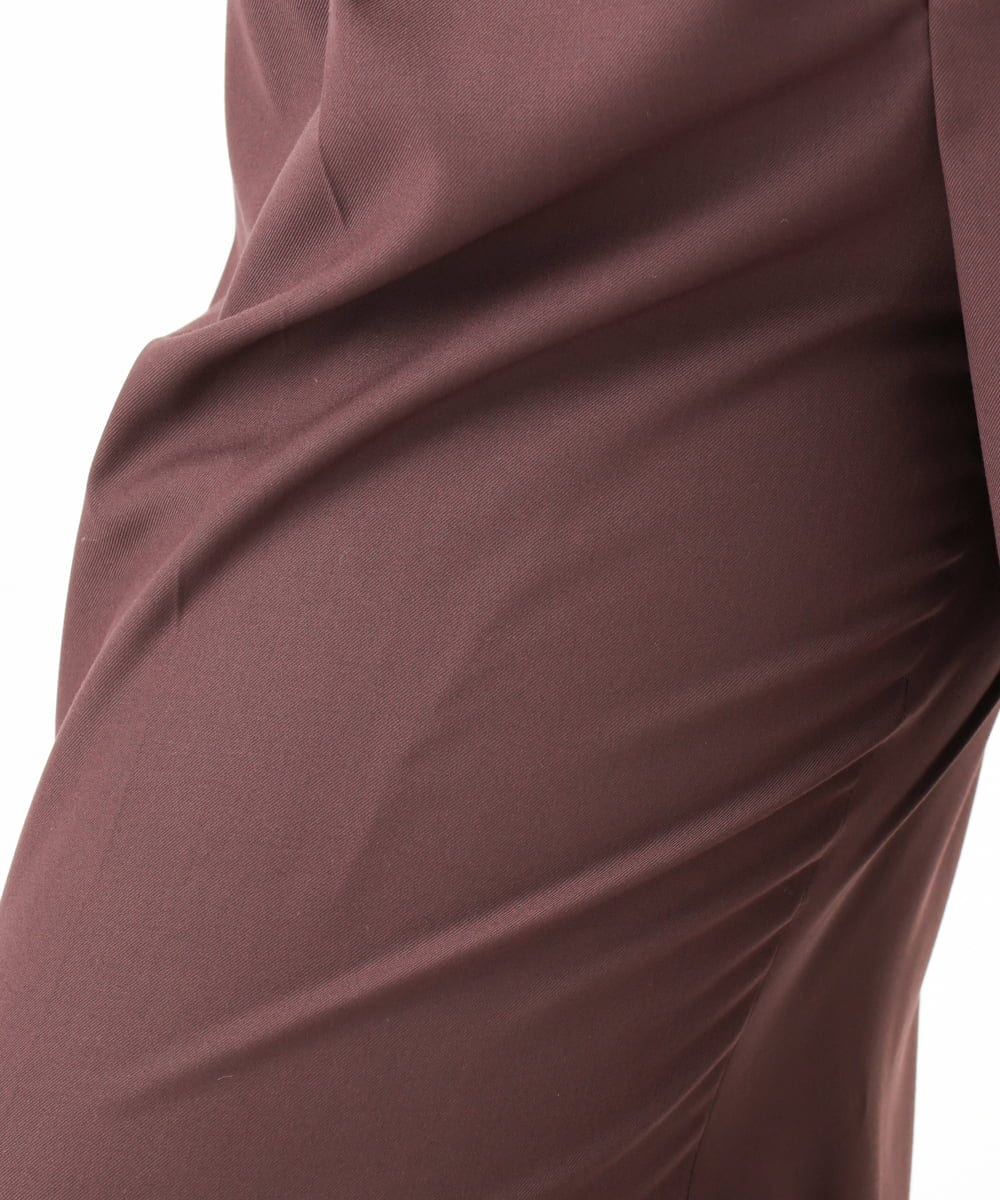 OLLLV25129 eur3(エウルキューブ) 【大きいサイズ】タックパンツ ダークブラウン(87）