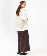 OLLLV25129 eur3(エウルキューブ) 【大きいサイズ】タックパンツ ダークブラウン(87）