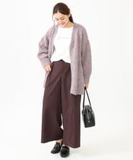 OLLLV25129 eur3(エウルキューブ) 【大きいサイズ】タックパンツ ダークブラウン(87）