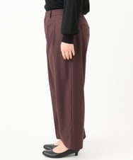 OLLLV25129 eur3(エウルキューブ) 【大きいサイズ】タックパンツ ダークブラウン(87）
