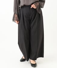OLLLV25129 eur3(エウルキューブ) 【大きいサイズ】タックパンツ ブラック(94)
