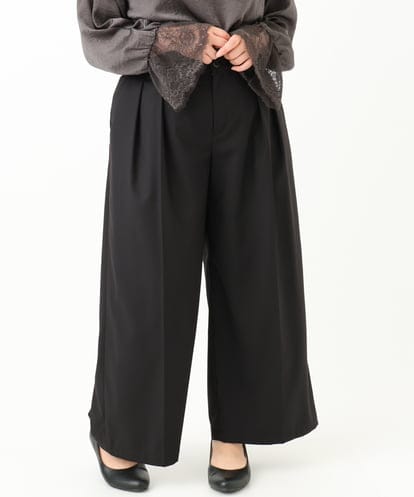 OLLLV25129 eur3 【大きいサイズ】タックパンツ