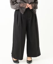 OLLLV25129 eur3(エウルキューブ) 【大きいサイズ】タックパンツ ブラック(94)