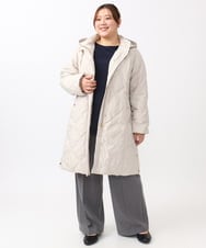 OLUAA01349 eur3(エウルキューブ) 【大きいサイズ】ロングダウンコート グレージュ(89)