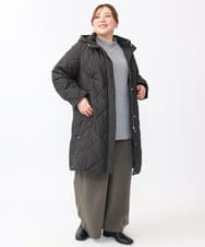 OLUAA01349 eur3(エウルキューブ) 【大きいサイズ】ロングダウンコート ブラック(94)