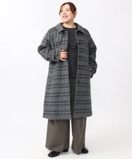 OLUAA02349 eur3(エウルキューブ) 【大きいサイズ】ステンカラーロングコート ダークグレー(93)