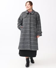 OLUAA02349 eur3(エウルキューブ) 【大きいサイズ】ステンカラーロングコート ダークグレー(93)