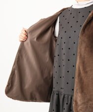 OLUAA05369 eur3(エウルキューブ) 【WEB/一部店舗限定】【大きいサイズ】ファーライナー付フ―テッドコート キャメル(83)