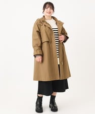 OLUAA05369 eur3(エウルキューブ) 【WEB/一部店舗限定】【大きいサイズ】ファーライナー付フ―テッドコート キャメル(83)