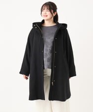 OLUAA06349 eur3(エウルキューブ) 【WEB/一部店舗限定】メルトンフーディーコート ブラック(94)